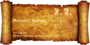 Monoki Norma névjegykártya